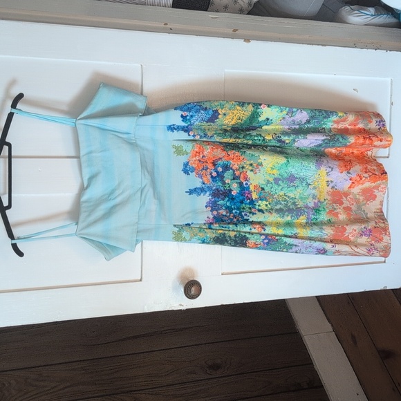 By Anthropologie Sleeveless Foldover Knee-Length Dress - Picture 6 of 9